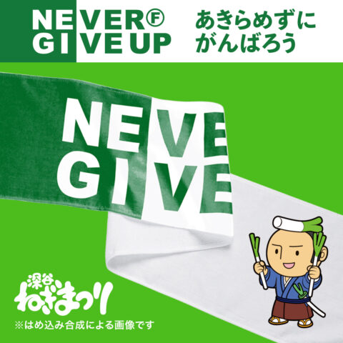 NEVER GIVE UP マフラータオル